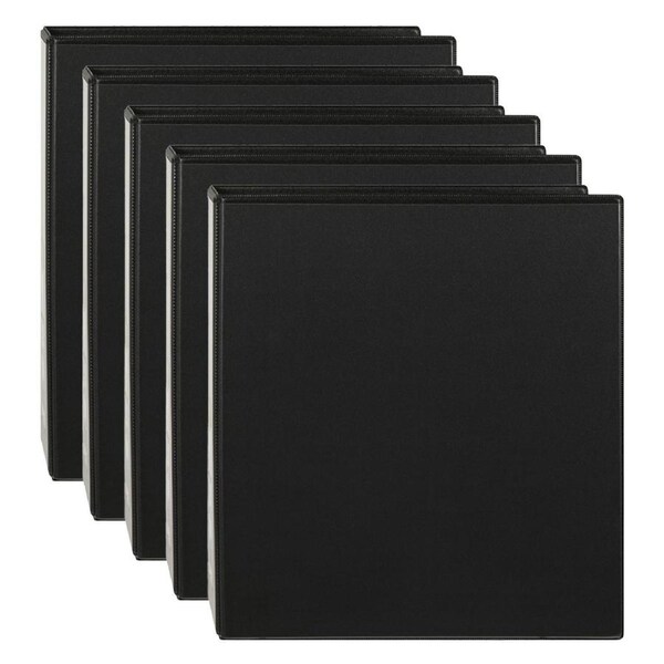 5x Marbig Clearview 2 D-Ring Insert Binder A4 File 50mm Document Organiser Black