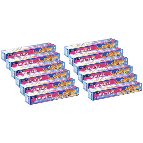 120pc Topchef Double Press & Seal Large Resealable Food Storage Freezer Bag