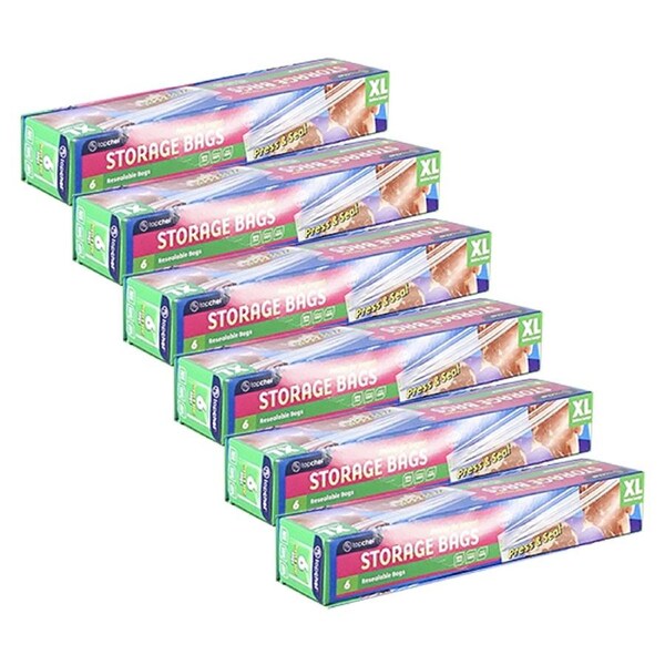 36pc Topchef Single Press & Seal Extra Large Resealable Food Storage Bag