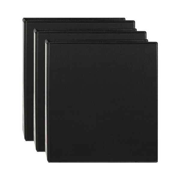 3x Marbig Clearview 4 D-Ring Insert Binder A4 File 50mm Document Organiser Black
