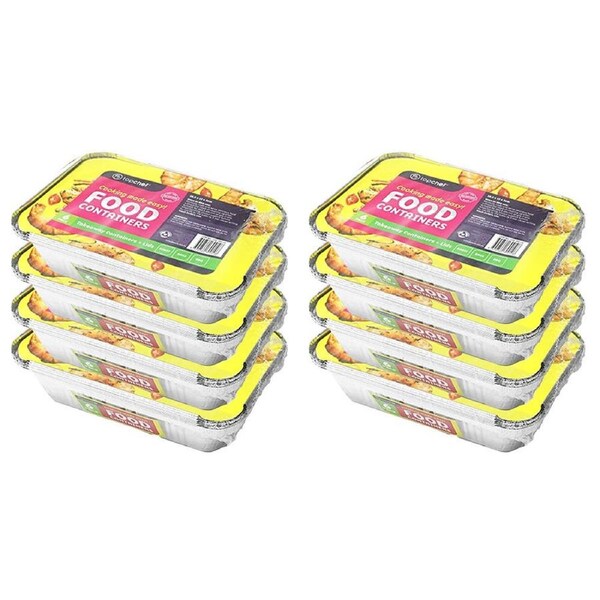 48pc Topchef Home Kitchen Extra Small Disposable Aluminium Foil Container w/Lid