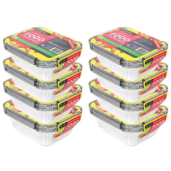 80pc Topchef Home Kitchen Extra Small Disposable Aluminium Foil Container w/Lid
