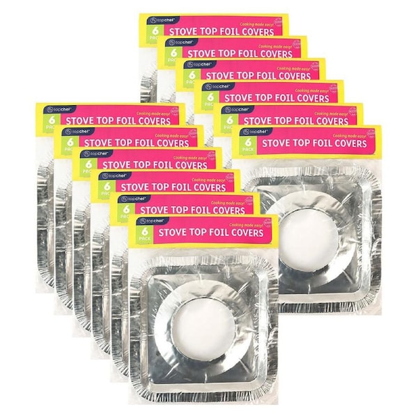 72pc Topchef Home Kitchen Cooking Stove Top Disposable Aluminium Foil Covers