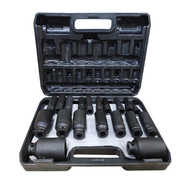 19pcs 1/2''Drive Deep Impact Socket Tool Set Metric Garage Workshop Tools 8-36MM