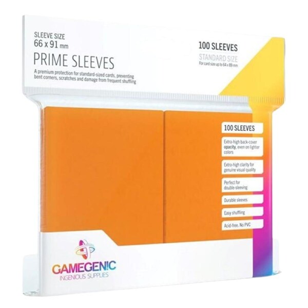 Gamegenic Prime Card Sleeves Orange (66mm x 91mm) (100 Sleeves Per Pack)