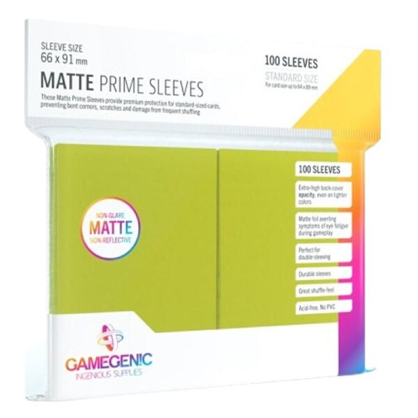 Gamegenic Matte Prime 100ct Lime Sleeves