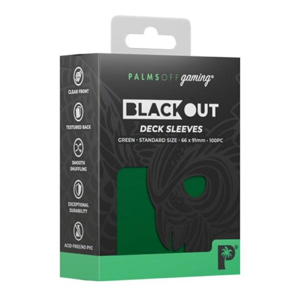 Palms Off Standard 100pc Blackout Deck Sleeves - Green