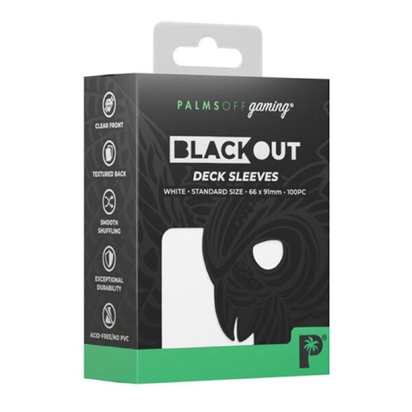 Palms Off Standard 100pc Blackout Deck Sleeves - White