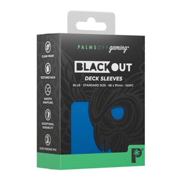 Palms Off Standard 100pc Blackout Deck Sleeves - Blue