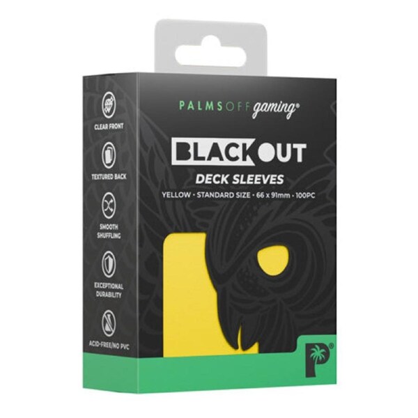 Palms Off Standard 100pc Blackout Deck Sleeves - Yellow