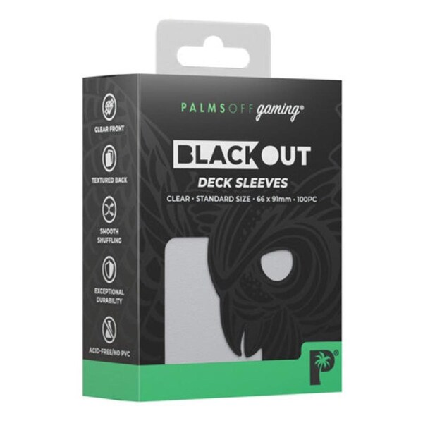 Palms Off Standard 100pc Blackout Deck Sleeves - Clear