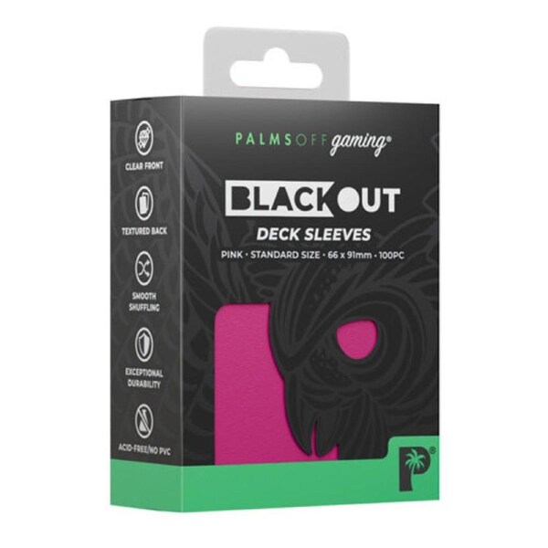 Palms Off Standard 100pc Blackout Deck Sleeves - Pink