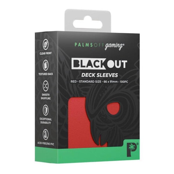 Palms Off Standard 100pc Blackout Deck Sleeves - Red