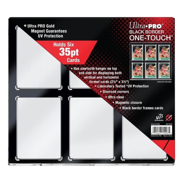 ULTRA PRO ONE TOUCH - Black Border 35pt 6 x Card Pack