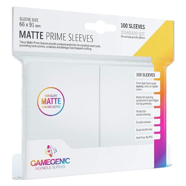 Gamegenic Matte Prime 100ct White Sleeves