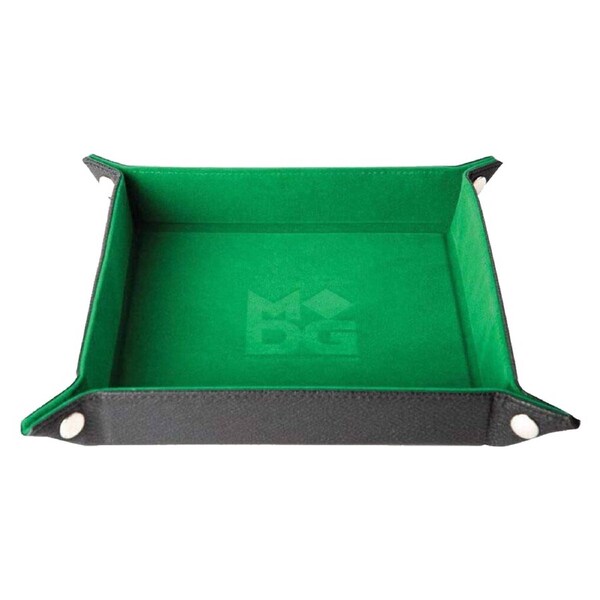 MDG Velvet Folding Dice Tray Green 10" x 10"