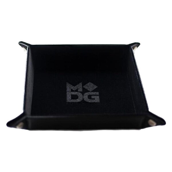 MDG Velvet Folding Dice Tray Black 10" x 10"