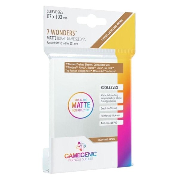 Gamegenic Matte Board Game Sleeves 7 Wonders Abyss 67mm x 103mm 80pc