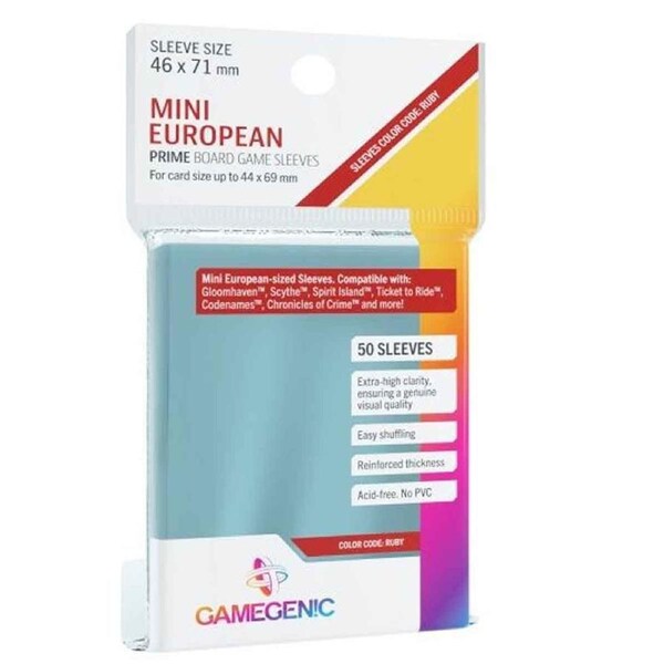 Gamegenic Prime Board Game Sleeves Mini European Sized 46mm x 71mm 50pc