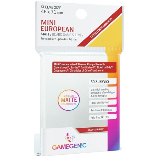 Gamegenic Matte Board Game Sleeves Mini European Sized 46mm x 71mm 50pc