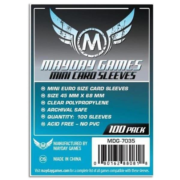 Mayday Mini Euro Card Sleeves Pack of 100 45 X 68 MM