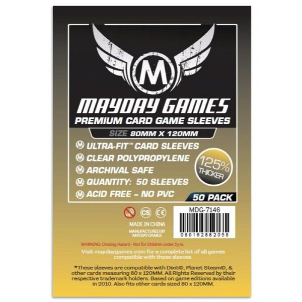 Mayday Magnum Premium Gold Sleeve 80 X 120 mm 50ct Dixit Mysterium