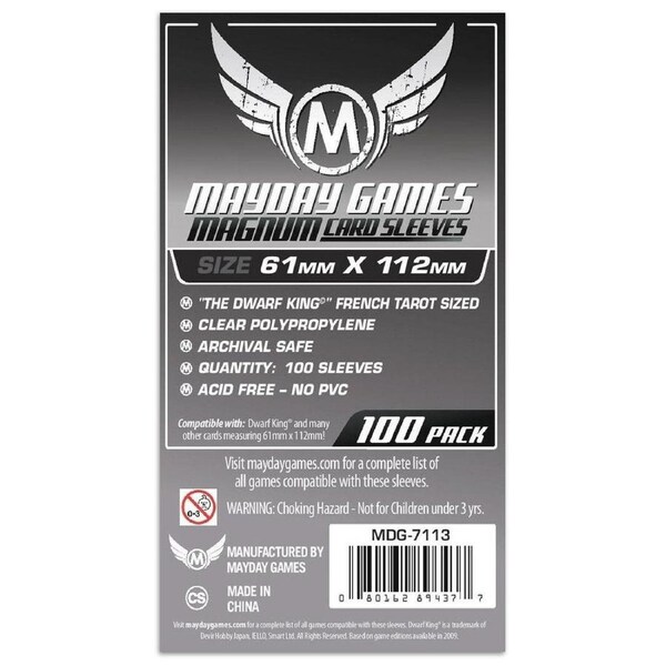 Mayday Standard Magnum Platinum Card Sleeve Pack of 100 61 X 112 MM