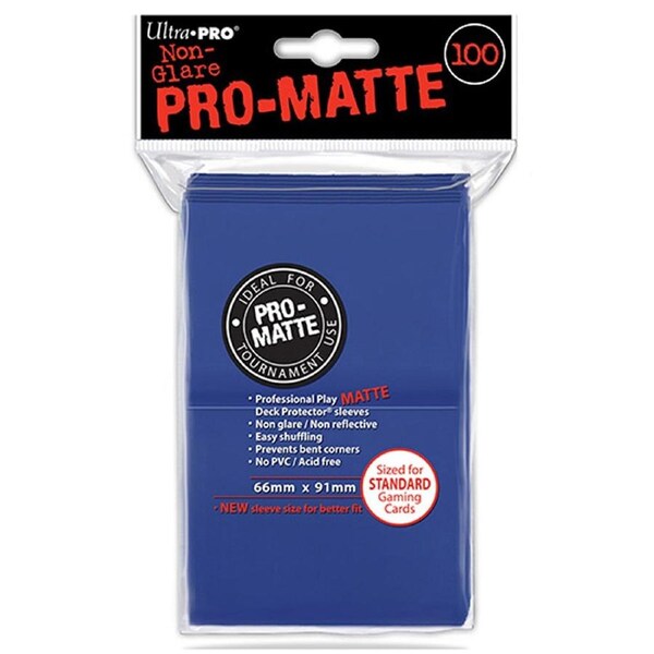 ULTRA PRO Deck Protector Sleeves Pro Matte Non-Glare Blue Standard 100ct 66 x 91