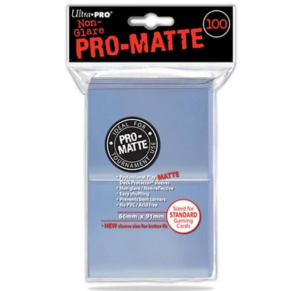 ULTRA PRO Deck Protector Sleeves Pro Matte Clear Standard 100ct 66 x 91 mm