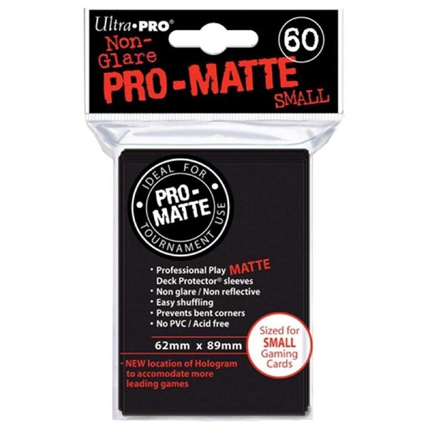 ULTRA PRO Pro Matte Non-Glare Black Small 60ct 62x89 mm