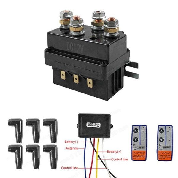 OZNALA 500A 12V HD Electric Contactor Winch Solenoid Twin Wireless Remote Recovery AU