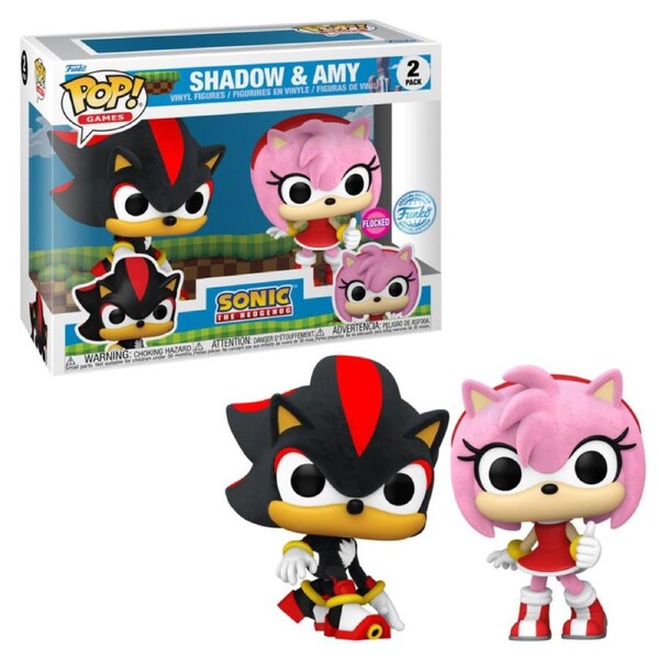 Sonic Shadow and Amy Rose Flocked 2 Pack Funko POP! Vinyl