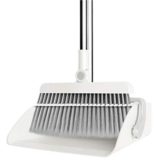 2 in 1 Broom and Dustpan Set: Cleaning with Upright Storage 180? rotating