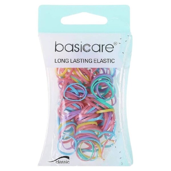 Basicare Strong Super Stretchy Snagless Pastel Mini Hair Bands 100 Pack
