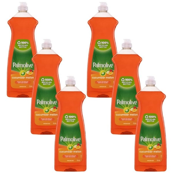 6x Palmolive Dishwashing Cleaning Liquid Antibacterial Cucumber Melon 750ml