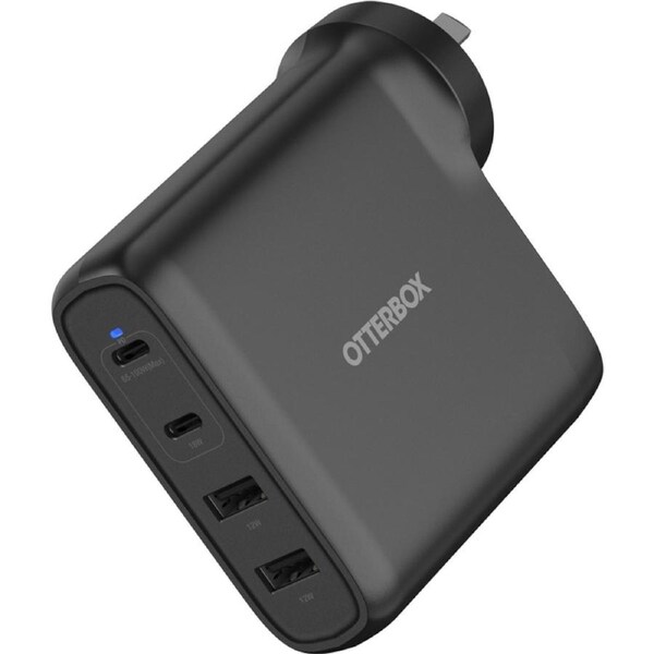 OtterBox 100W Four Port USB-C Type I PD Fast GaN Wall Charger Black Dual USB-C [78-81355]