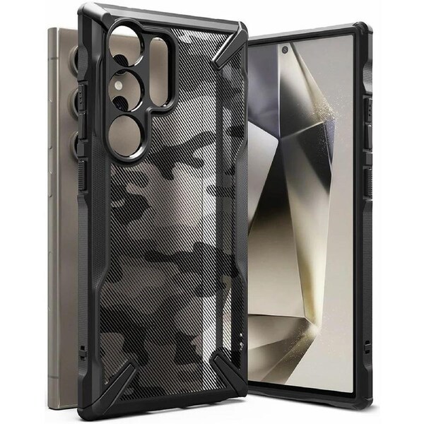 Ringke Fusion X Samsung Galaxy S24 Ultra Case Back Cover - Camo Black