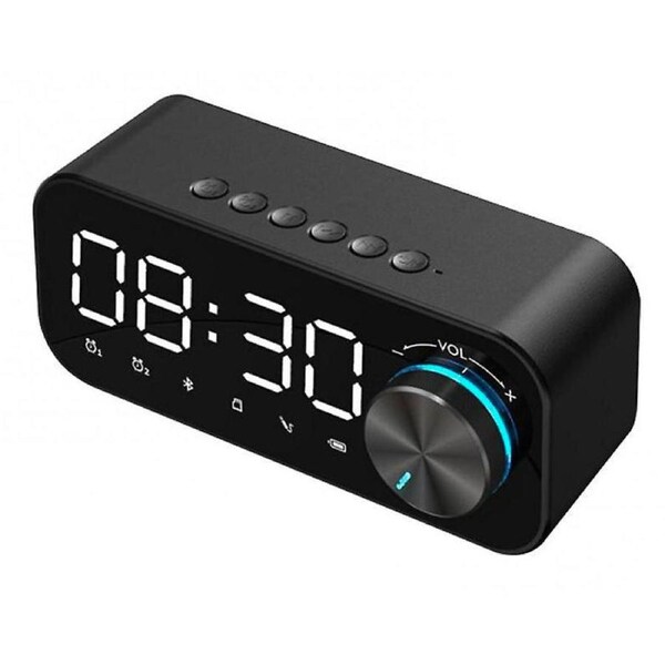 Digital Display Clock Bluetooth Speaker Dual Alarm Rechargeable Battery S923