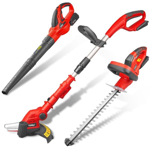 TOPEX 20V Cordless Blower Hedge Trimmer and Grass Trimmer Combo Kit w/ Battery