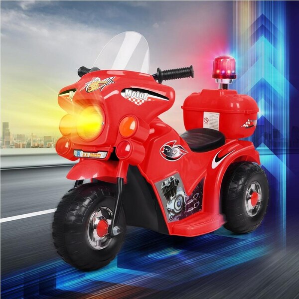 ALFORDSON Ride On Car Kids Electric Police Motorcycle Red