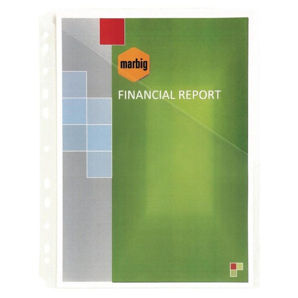 10pc Marbig Easy Access A4 Ring Binder Sheet Protectors File/Document Clear