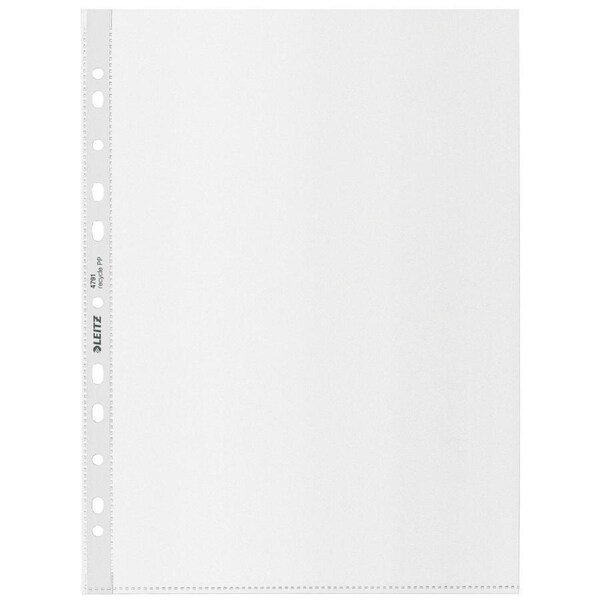 100pc Leitz Recycle A4 File Plastic Sheet Sleeve Document Protector Clear