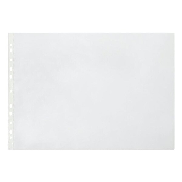 100pc Marbig Deluxe A3 Ring Binder Sheet Protectors/Pocket Landscape Clear
