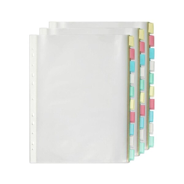 3x Marbig PP 10 Tab A4 Lever Arch/Binder Pocket Divider/Indices Filing Document