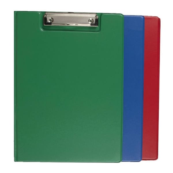 3x Marbig PP Footscalp Clipfolder File Document Office Organiser w/ Clip Assort