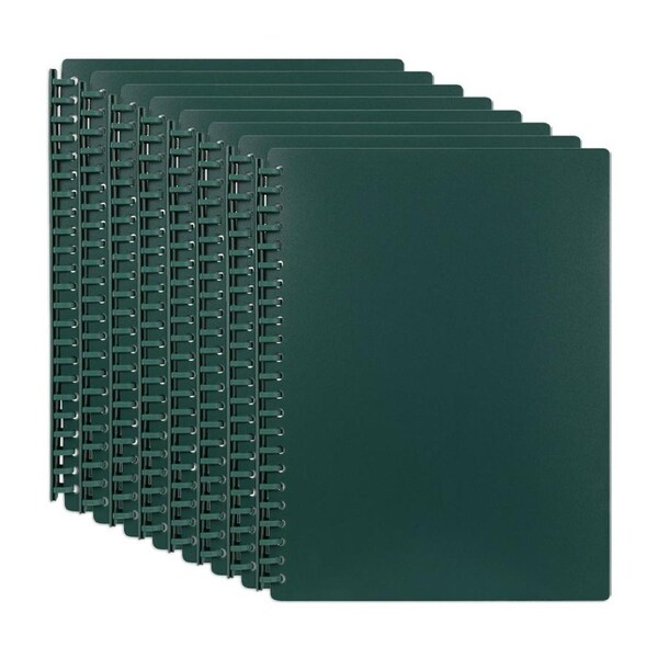 8x Marbig Premium 20-Pocket Refillable A4 File Display Book Folder Bottle Green