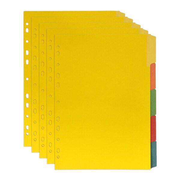 3x Marbig Erasable 10-Tab Manilla Divider A4 Ring Binder Document Page Organiser