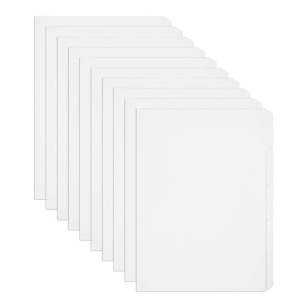 10x Marbig Unpunched 5-Tab Manilla A4 Ring Binder Indices/Divider Page Organiser