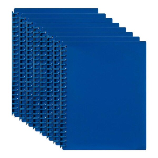 8x Marbig Premium 20-Pocket Refillable A4 File Display Book Document Folder Blue