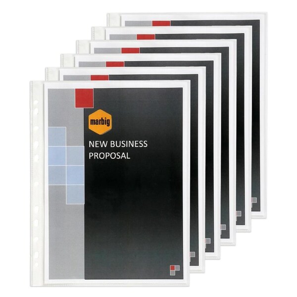 100pc Marbig Copysafe Deluxe A4 Ring Binder Refill Sheet Sleeve Protector CLR